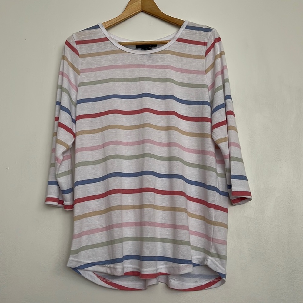 FDJ French Dressing Jeans Colorful Stripe, Buttons on Back Top.